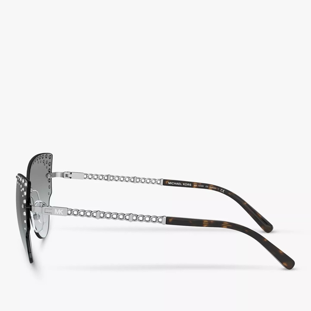 Michael Kors Black Studded Cat-Eye Sunglasses | MK1058B St. Anton - Picture 6 of 15
